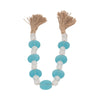 Hana Accent Garland | Blue & White Glass Beads | Brown Jute Rope Tassels SBH-18735