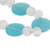 Hana Accent Garland | Blue & White Glass Beads | Brown Jute Rope Tassels
