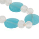 Hana Accent Garland | Blue & White Glass Beads | Brown Jute Rope Tassels