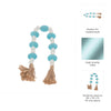 Hana Accent Garland | Blue & White Glass Beads | Brown Jute Rope Tassels