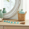 Hana Accent Garland | Blue & White Glass Beads | Brown Jute Rope Tassels