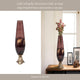 Enzie Decorative Vase | Sculpted Leaf Metal Base | Bronze Glass 15"