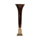 Decorative Trumpet Style Vase | 26" Tall Bronze Glass & Gold Finished Base