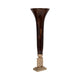 Decorative Trumpet Style Vase | 26" Tall Bronze Glass & Gold Finished Base
