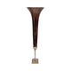 Decorative Accent Trumpet Floor Vase | Brown Glass | 31" Gold Base