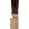 Decorative Accent Trumpet Floor Vase | Brown Glass | 31" Gold Base