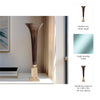 Decorative Accent Trumpet Floor Vase | Brown Glass | 31" Gold Base