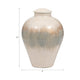 Temple Vase with Lid | Two-Tone Glazed Finish | Pearl White Metal 12"
