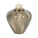 Decorative Temple Vase with Ornate Egg Shaped Topper | 9" Blush Green