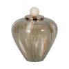Decorative Temple Vase with Ornate Egg Shaped Topper | 9" Blush Green