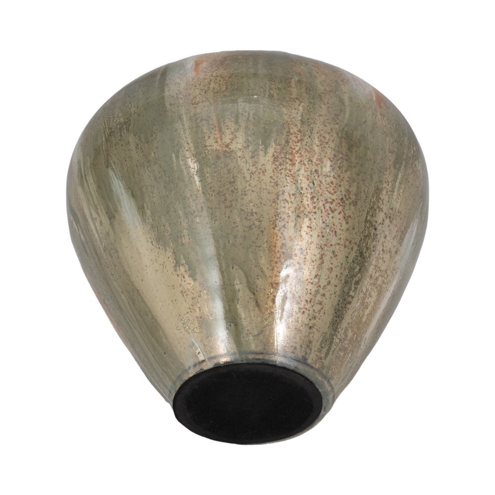 Decorative Temple Vase with Ornate Egg Shaped Topper | 9" Blush Green
