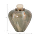 Decorative Temple Vase with Ornate Egg Shaped Topper | 9" Blush Green