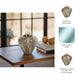 Decorative Temple Vase with Ornate Egg Shaped Topper | 9" Blush Green