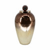 Temple Vase w Resin Topper | Ombre Copper Tone | Metal & Glass | 20"