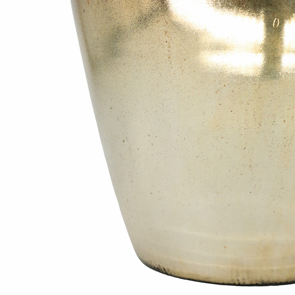 Temple Vase w Resin Topper | Ombre Copper Tone | Metal & Glass | 20"