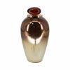 Temple Vase w Resin Topper | Ombre Copper Tone | Metal & Glass | 20"