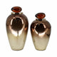 Temple Vase w Resin Topper | Ombre Copper Tone | Metal & Glass | 20"