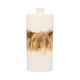 Decorative Accent Flask Vase | Luxe 20" Pearl Ivory & Gold Iron