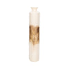 Decorative Accent Flask Vase | Luxe 20" Pearl Ivory & Gold Iron