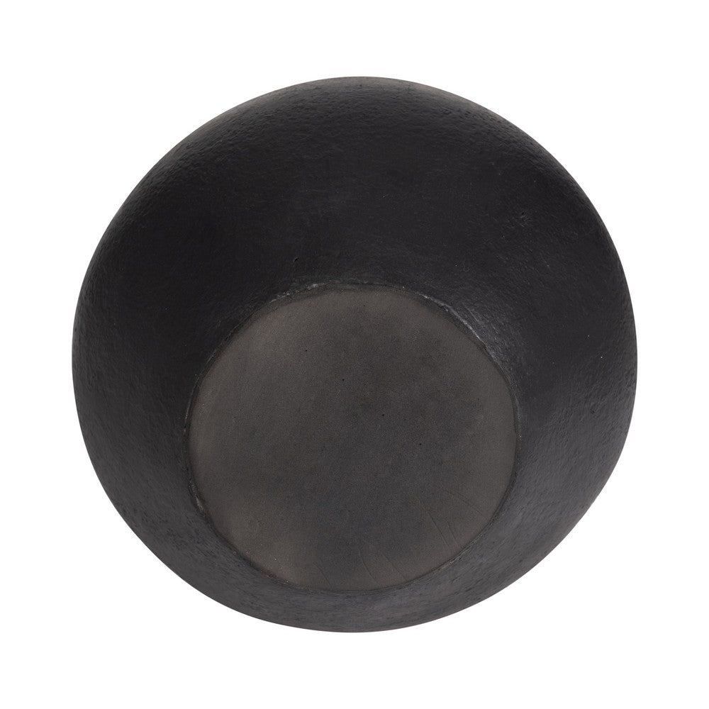 Flower Vase | Antique Style Tapered Neck | Organic Black Terracotta | 16"