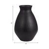 Flower Vase | Antique Style Tapered Neck | Organic Black Terracotta | 16"