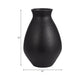 Flower Vase | Antique Style Tapered Neck | Organic Black Terracotta | 16"