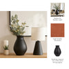 Flower Vase | Antique Style Tapered Neck | Organic Black Terracotta | 16"