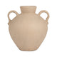 Umar Organic Jug | Curved Side Handles Flared Neck | Ivory Terracotta 16"