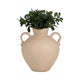 Umar Organic Jug | Curved Side Handles Flared Neck | Ivory Terracotta 16"