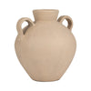 Umar Organic Jug | Curved Side Handles Flared Neck | Ivory Terracotta 16"