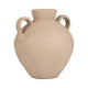 Umar Organic Jug | Curved Side Handles Flared Neck | Ivory Terracotta 16"