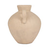 Umar Organic Jug | Curved Side Handles Flared Neck | Ivory Terracotta 16"
