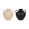 Umar Organic Jug | Curved Side Handles Flared Neck | Ivory Terracotta 16"
