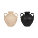 Umar Organic Jug | Curved Side Handles Flared Neck | Ivory Terracotta 16"