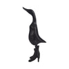 Decorative Duck in Rain Boots Figurine | 20" | Black Bamboo Wood