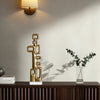 Contemporary Abstract Tabletop Decor | 21" Gold Metal | White Marble Base