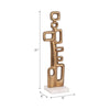 Contemporary Abstract Tabletop Decor | 21" Gold Metal | White Marble Base