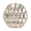 Sami Oval Vase | Modern Geometric Pattern | Silver Textured 13"