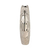 Sami Oval Vase | Modern Geometric Pattern | Silver Textured 13"