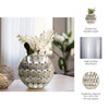 Sami Oval Vase | Modern Geometric Pattern | Silver Textured 13"