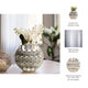 Sami Oval Vase | Modern Geometric Pattern | Silver Textured 13"