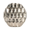 Sami Flower Vase | Sculpted Geometric Accent | 17" Oval Silver