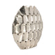 Sami Flower Vase | Sculpted Geometric Accent | 17" Oval Silver