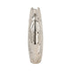 Sami Flower Vase | Sculpted Geometric Accent | 17" Oval Silver