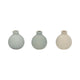 Quay Handmade Bud Vases Set of 3 | Rounded Shape | 5 " Multi-Blue Clay
