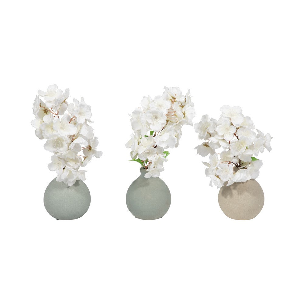 Quay Handmade Bud Vases Set of 3 | Rounded Shape | 5 " Multi-Blue Clay