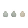 Quay Handmade Bud Vases Set of 3 | Rounded Shape | 5 " Multi-Blue Clay