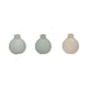 Quay Handmade Bud Vases Set of 3 | Rounded Shape | 5 " Multi-Blue Clay