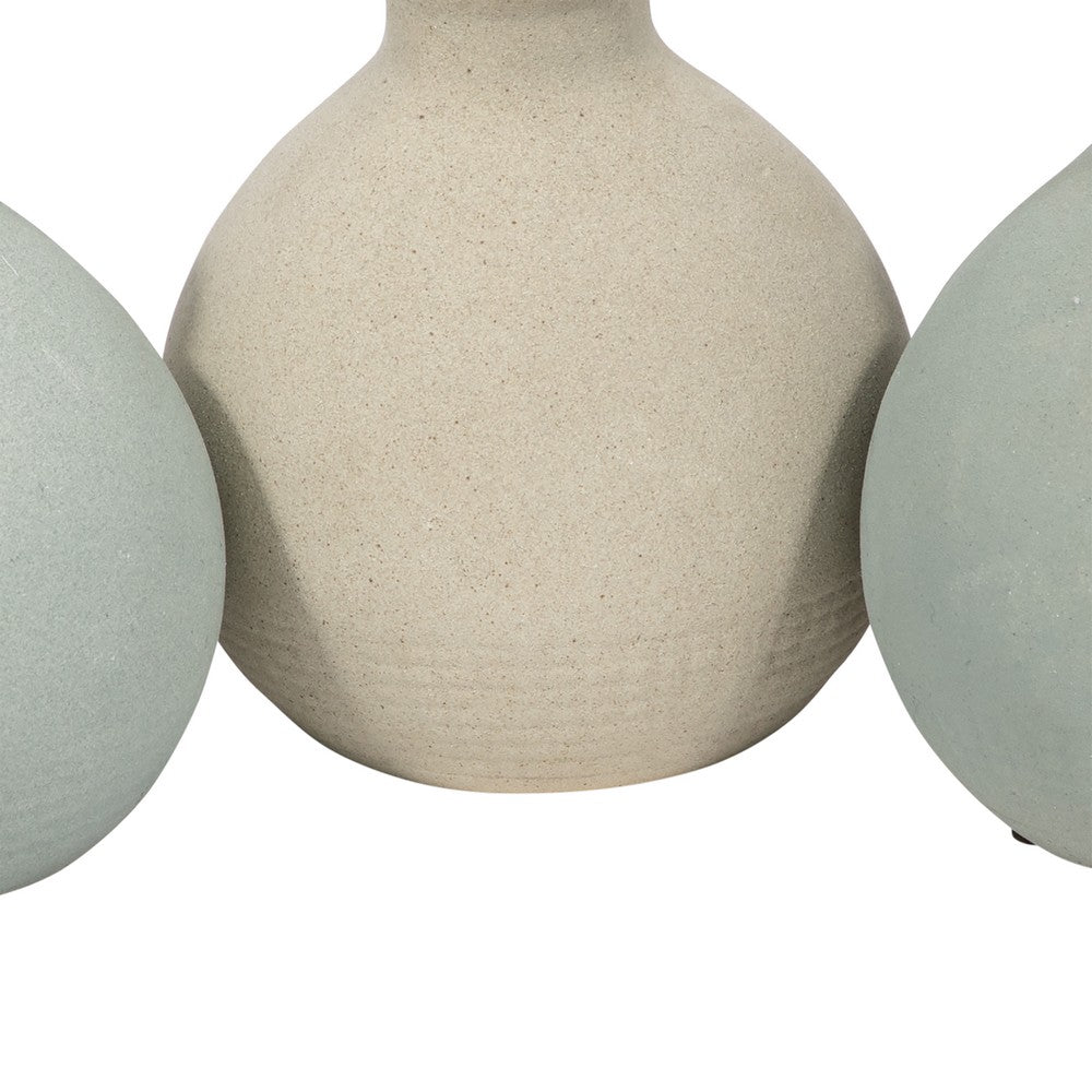 Quay Handmade Bud Vases Set of 3 | Rounded Shape | 5 " Multi-Blue Clay