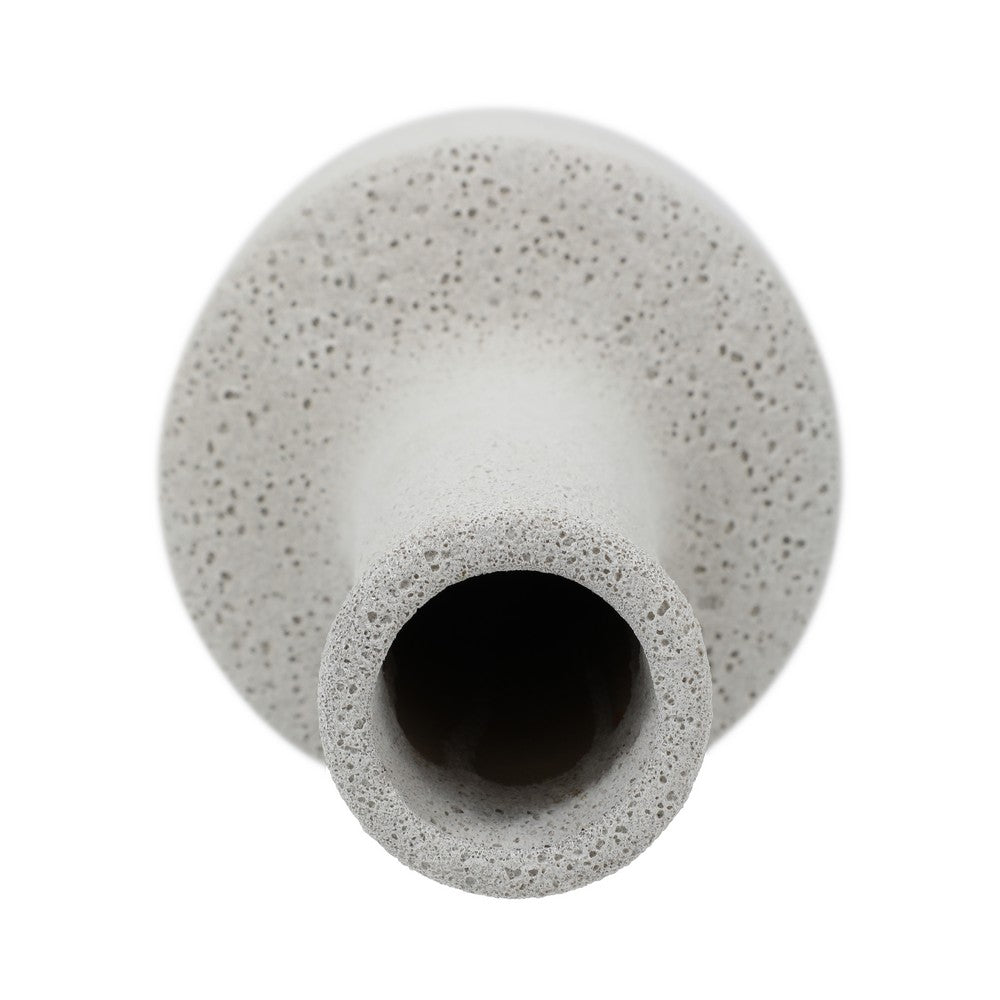 Decorative Bottle Vase | Volcanic Texture White Clay | Handcrafted 16"